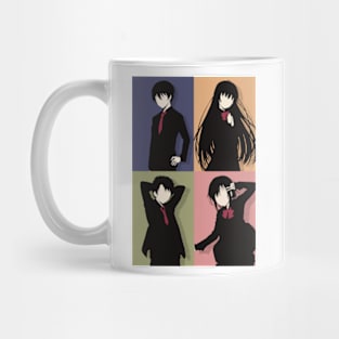 Angel Next Door Or Otonari No Tenshi All Anime Main Characters In Minimalist Retro Pop Art : Mahiru, Amane, Itsuki, And Chitose Mug